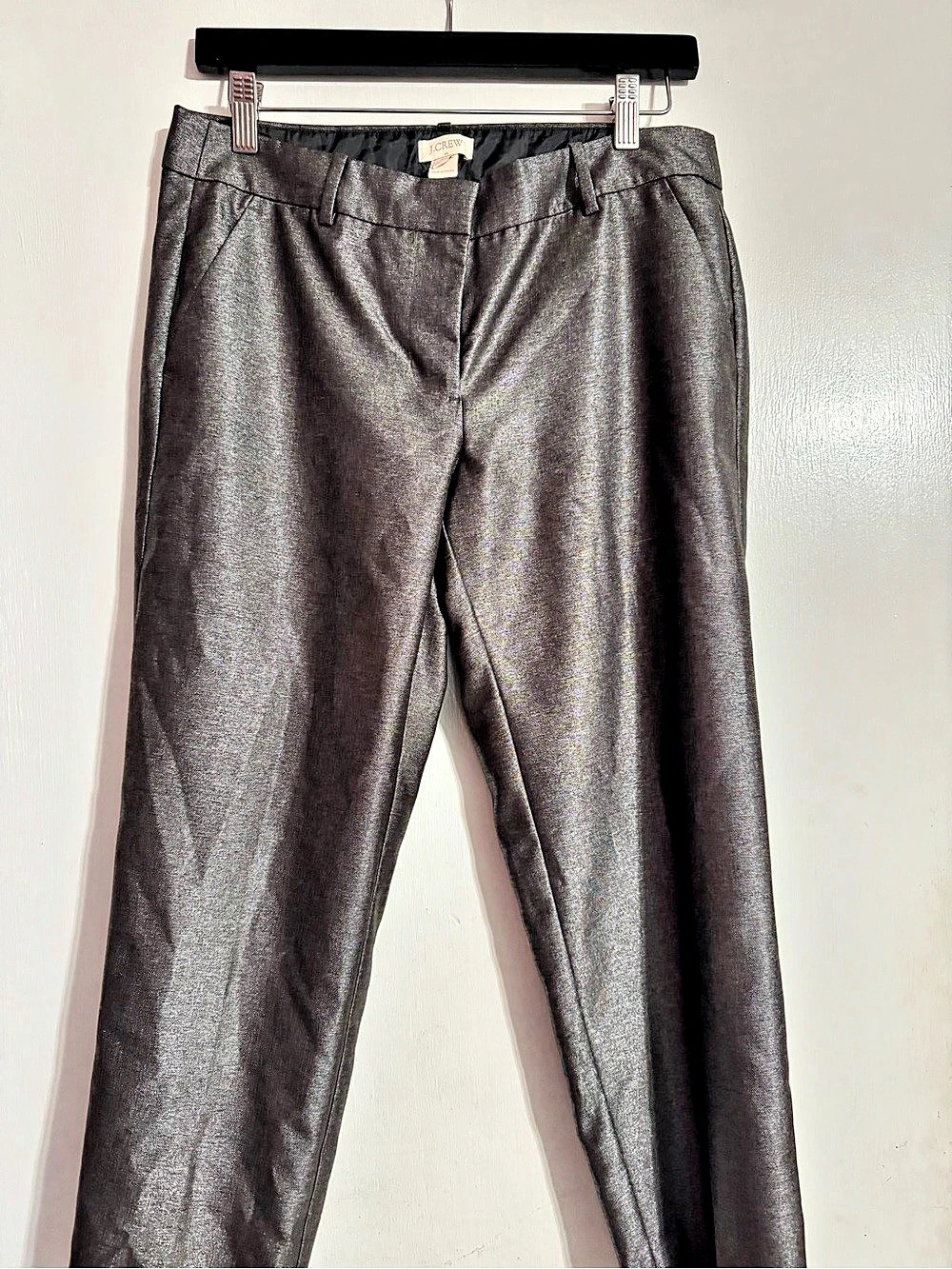 J.Crew Metallic Straight Leg Pants in Gray Like New